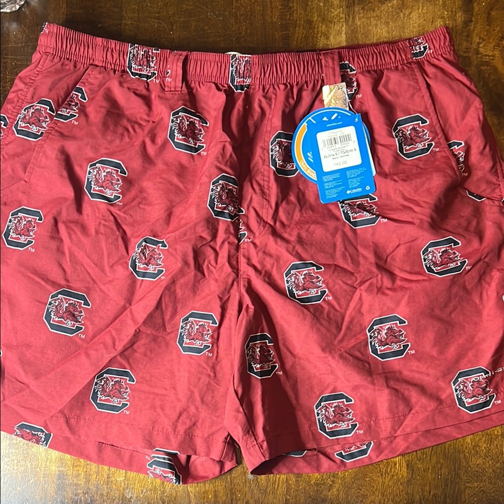 Columbia Red Swim Trunks Quick-Drying Elastic Waistband